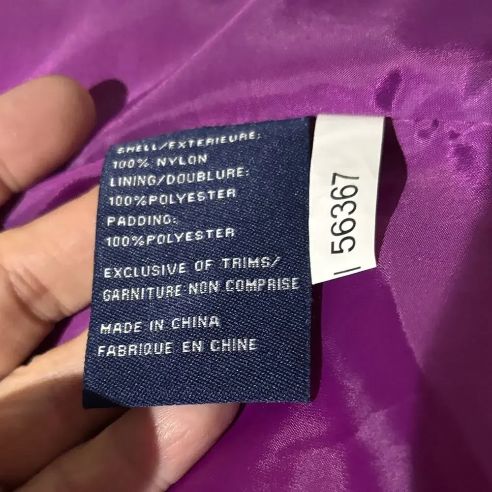 Climate Concepts xs 4/5 Silver Puffer Vest purple lining pockets worn once euc